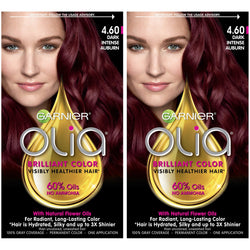 Garnier Olia Oil Powered Permanent Hair Color, 4.60 Dark Intense Auburn, 2 count-CaribOnline
