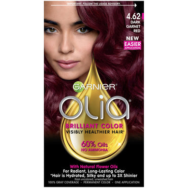Garnier Olia Oil Powered Permanent Hair Color, 4.62 Dark Garnet Red, 1 kit-CaribOnline