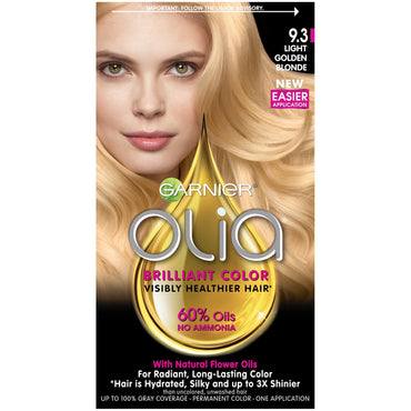 Garnier Olia Oil Powered Permanent Hair Color, 9.3 Light Golden Blonde, 1 kit-CaribOnline