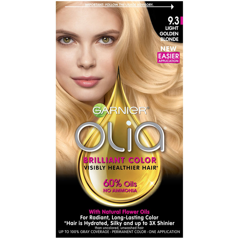 Garnier Olia Oil Powered Permanent Hair Color, 9.3 Light Golden Blonde, 1 kit-CaribOnline