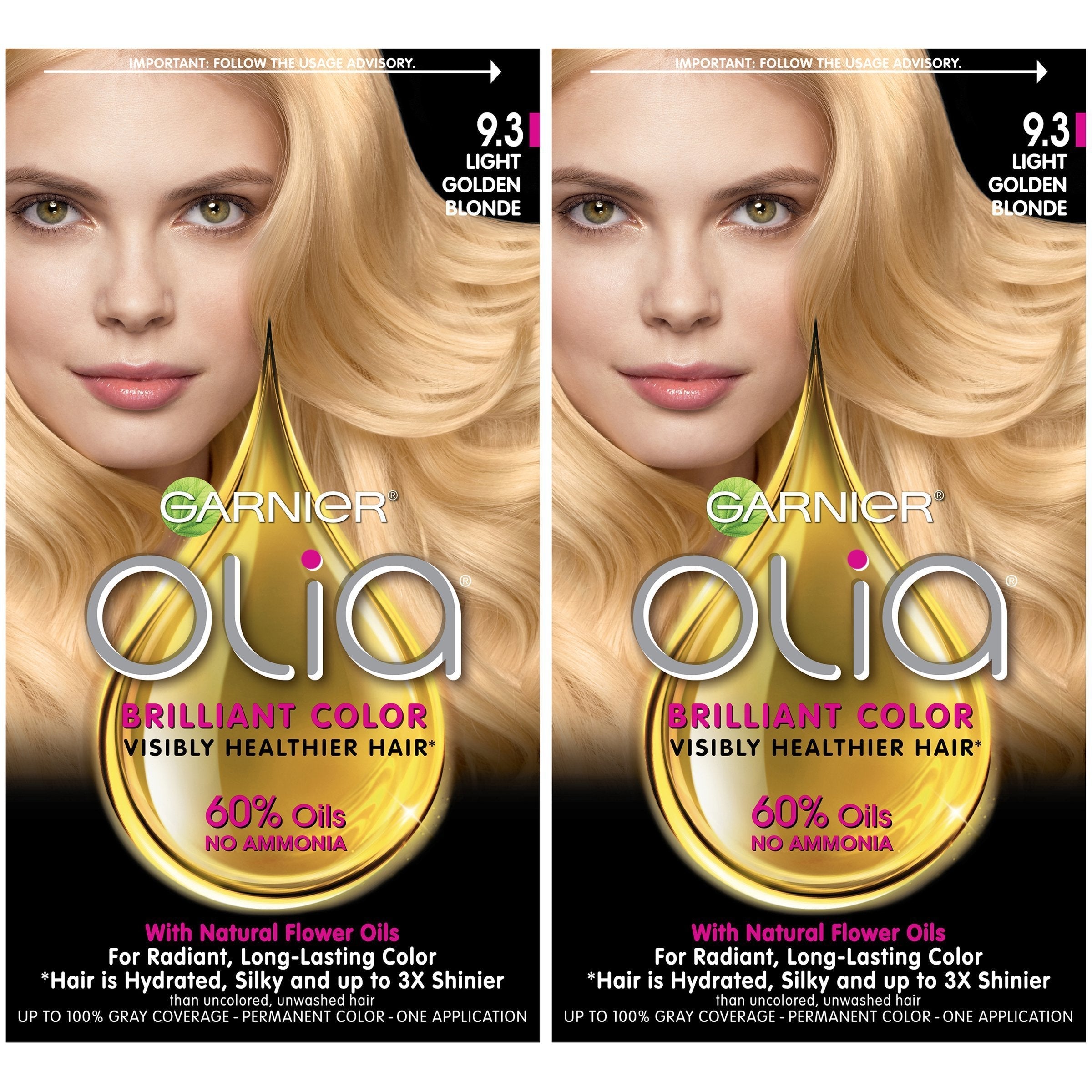 Garnier Olia Oil Powered Permanent Hair Color, 9.3 Light Golden Blonde, 2 count-CaribOnline