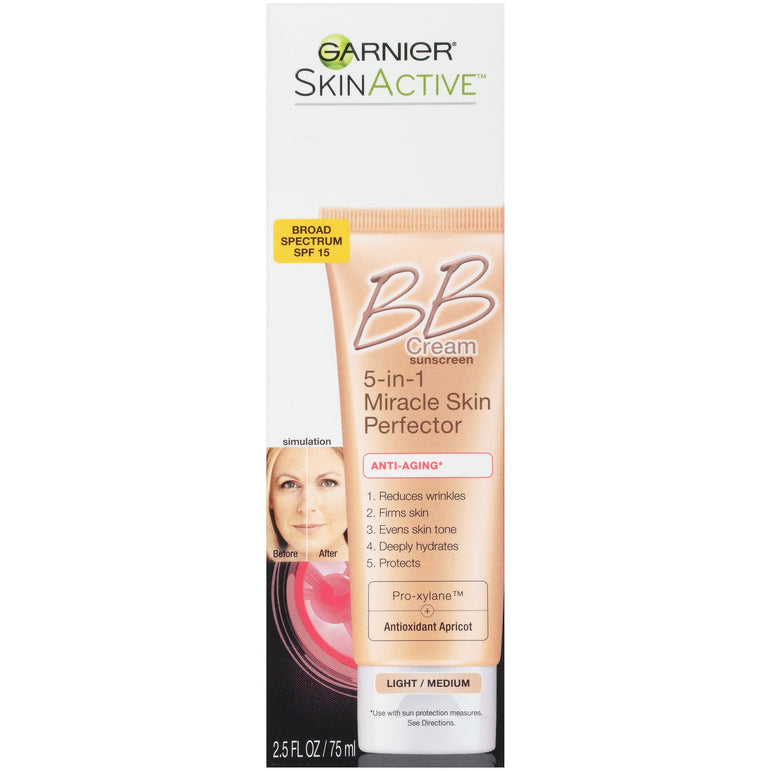 Garnier SkinActive BB Cream Anti-Aging Face Moisturizer, Light/Medium, 2.5 fl. oz.-CaribOnline