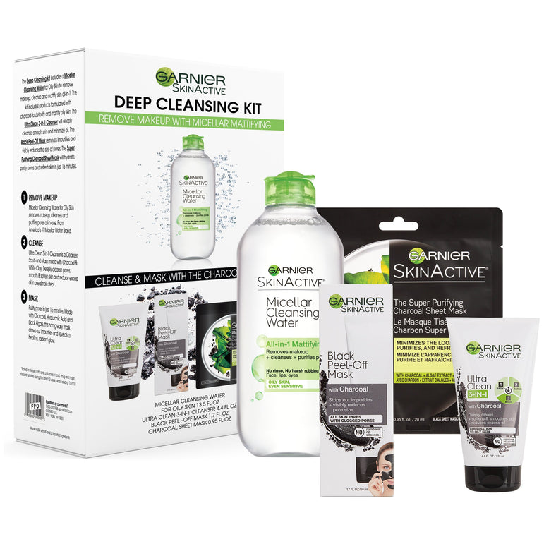Garnier SkinActive Deep Cleansing with Charcoal for Oily Skin, 8 count-CaribOnline