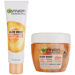 Garnier SkinActive Instant Glow Skincare, Mask + Scrub & Moisturizer, 2 count-CaribOnline