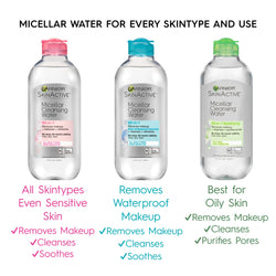 Garnier SkinActive Micellar Cleansing Water, For All Skin Types, 3 count-CaribOnline