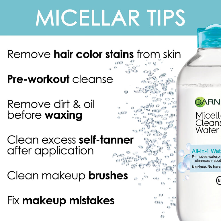 Garnier SkinActive Micellar Cleansing Water, For Waterproof Makeup, 3.4 fl. oz.-CaribOnline