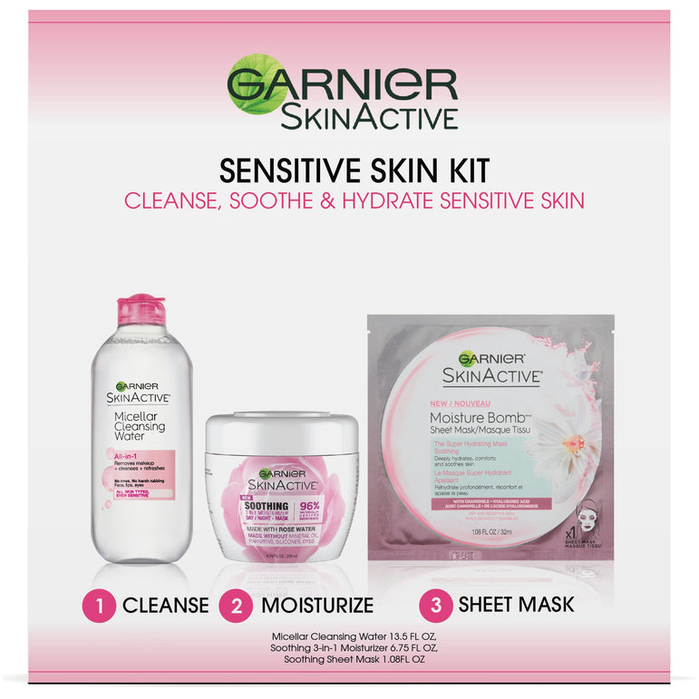 Garnier SkinActive Sensitive Skin Kit, 7 count-CaribOnline