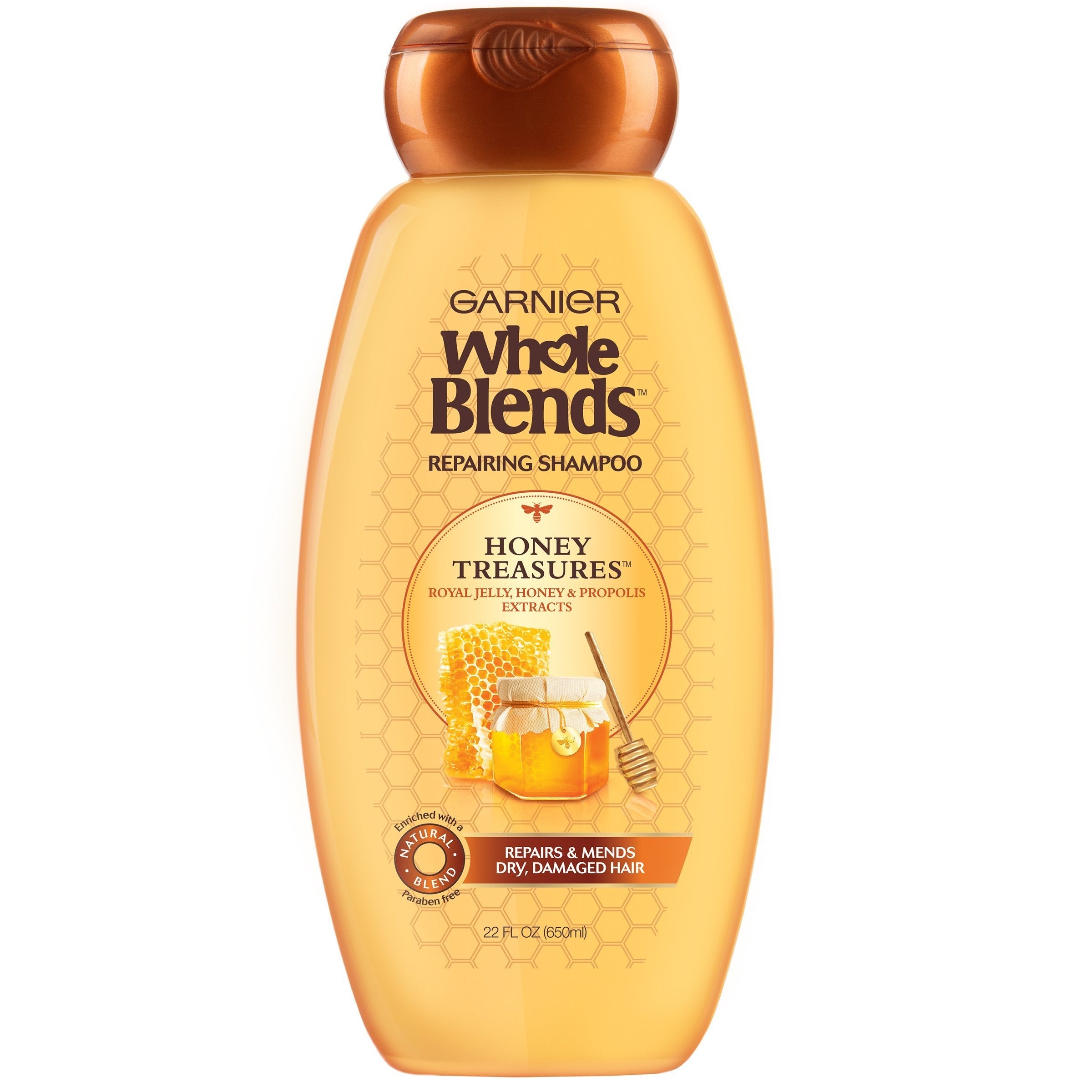Garnier Whole Blends Repairing Shampoo Honey Treasures, For Damaged Hair, 22 fl. oz.-CaribOnline