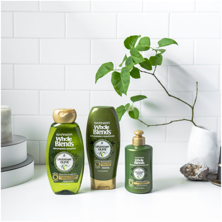 Garnier Whole Blends Replenishing Conditioner Legendary Olive, For Dry Hair, 12.5 fl. oz.-CaribOnline