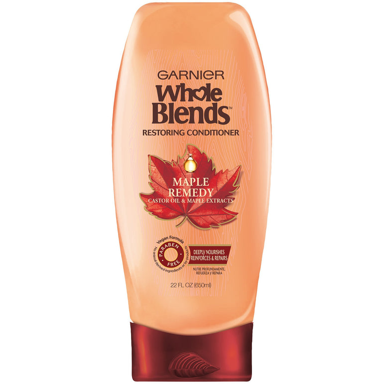 Garnier Whole Blends Restoring Conditioner Maple Remedy, For Dry, Damaged Hair, 22 fl. oz.-CaribOnline