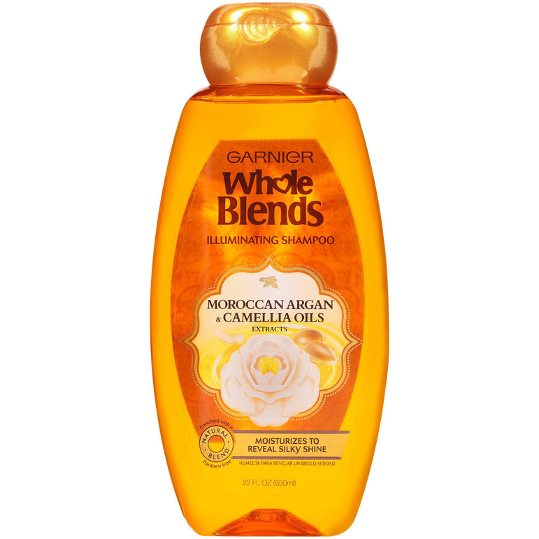 Garnier Whole Blends Shampoo with Moroccan Argan & Camellia Oils Extracts, For Dry Hair, 22 fl. oz.-CaribOnline
