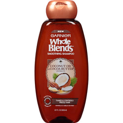 Garnier Whole Blends Smoothing Shampoo with Coconut Oil & Cocoa Butter Extracts, 22 fl. oz.-CaribOnline