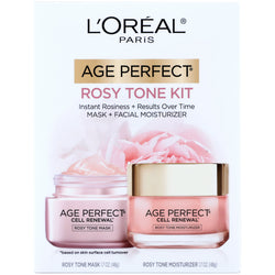 L'Oreal Paris Age Perfect Cell Renewal Rosy Tone Kit, with Rosy Tone Moisturizer and Mask, 2 count-CaribOnline