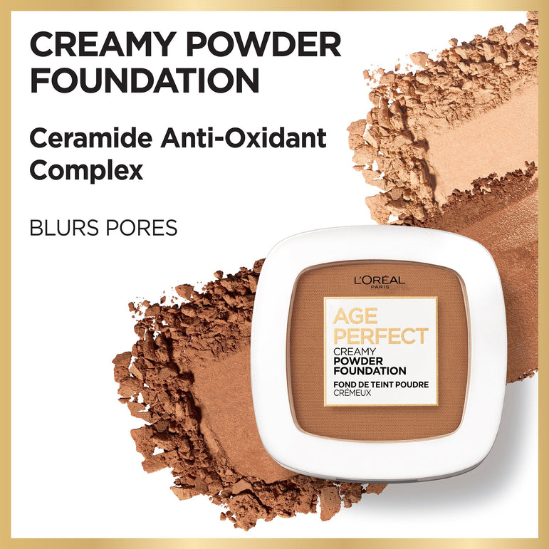 L'Oreal Paris Age Perfect Creamy Powder Foundation with Minerals, Carmel Beige, 0.31 oz.-CaribOnline