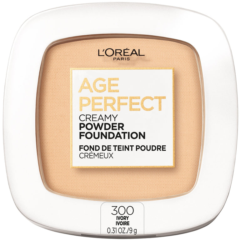 L'Oreal Paris Age Perfect Creamy Powder Foundation with Minerals, Ivory, 0.31 oz.-CaribOnline