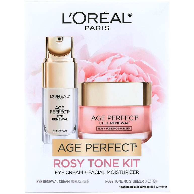 L'Oreal Paris Age Perfect Eye Renewal and Age Perfect Cell Renewal, Rosy Tone Moisturizer, 2 count-CaribOnline