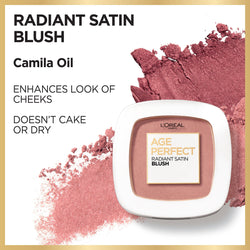 L'Oreal Paris Age Perfect Radiant Satin Blush with Camellia Oil, Amber, 0.31 oz.-CaribOnline