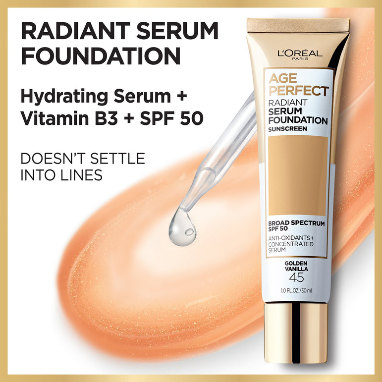 Age perfect radiant serum foundation with spf 50 almond