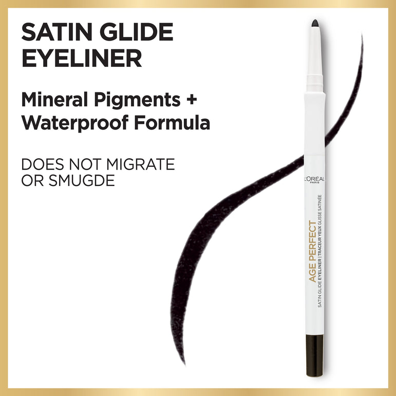 L'Oreal Paris Age Perfect Satin Glide Eyeliner with Mineral Pigments, Black, 0.012 oz.-CaribOnline