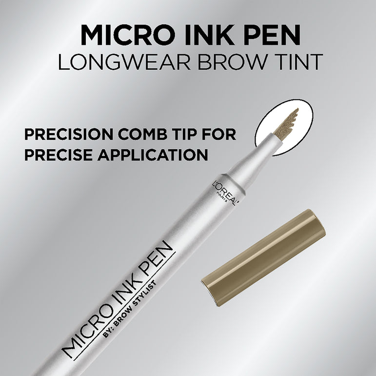L'Oreal Paris Brow Stylist Micro Ink Pen by Brow Stylist, Up to 48HR Wear, Blonde, 0.033 fl. oz.-CaribOnline