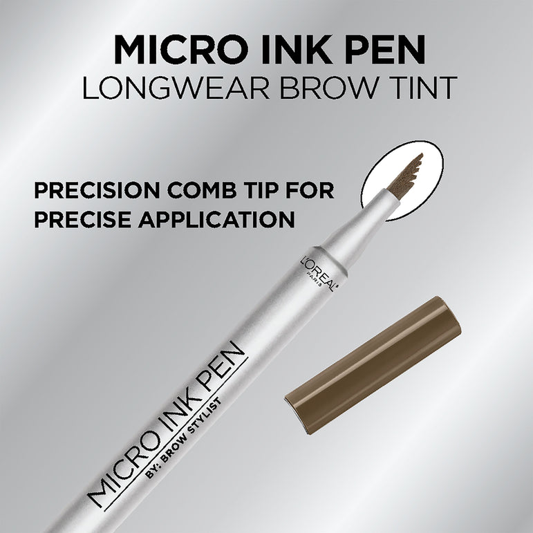 L'Oreal Paris Brow Stylist Micro Ink Pen by Brow Stylist, Up to 48HR Wear, Brunette, 0.033 fl. oz.-CaribOnline