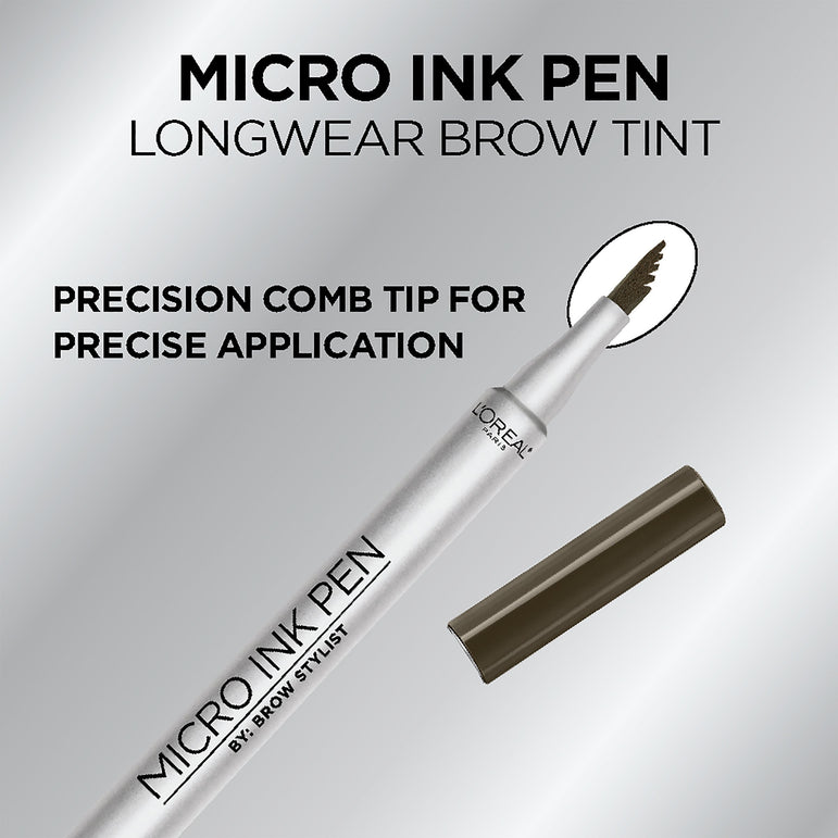 L'Oreal Paris Brow Stylist Micro Ink Pen by Brow Stylist, Up to 48HR Wear, Dark Brunette, 0.033 fl. oz.-CaribOnline