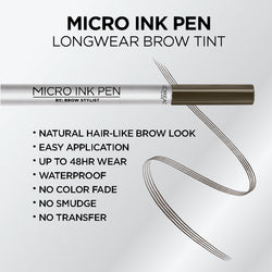 L'Oreal Paris Brow Stylist Micro Ink Pen by Brow Stylist, Up to 48HR Wear, Dark Brunette, 0.033 fl. oz.-CaribOnline