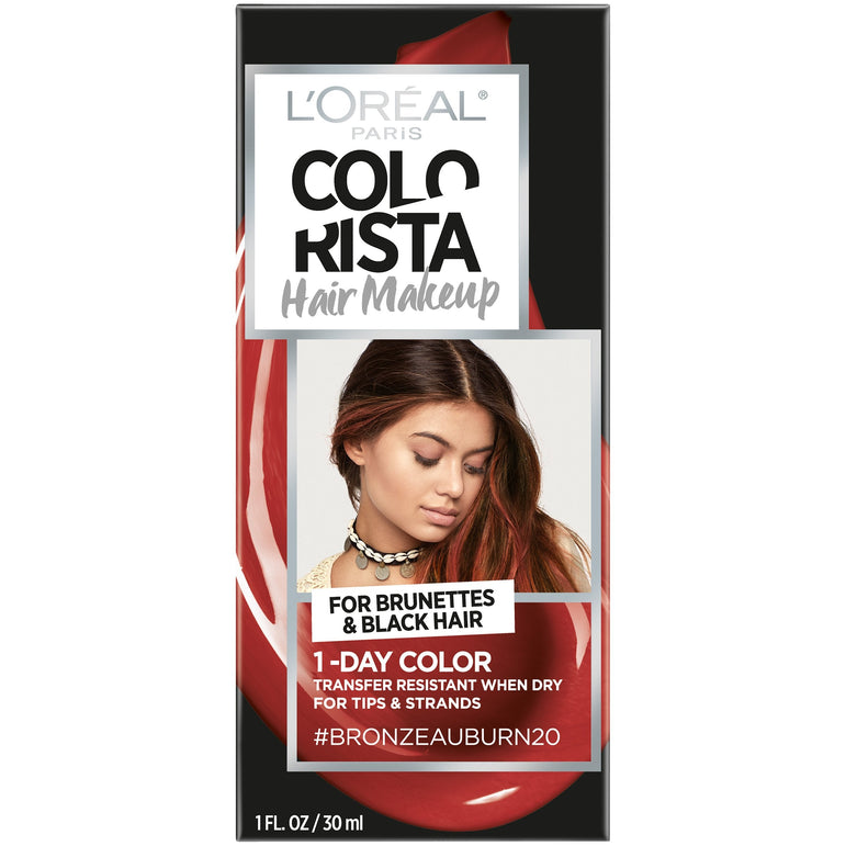 L'Oreal Paris Colorista Hair Makeup Temporary 1-Day Hair Color, BronzeAuburn20 (for Brunettes), 1 fl. oz.-CaribOnline