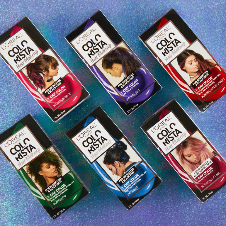 L'Oreal Paris Colorista Hair Makeup Temporary 1-Day Hair Color, Raspberry10 (for brunettes), 1 fl. oz.-CaribOnline