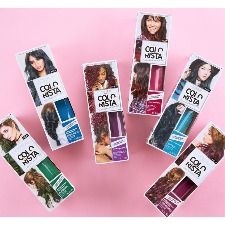 L'Oreal Paris Colorista Semi-Permanent Hair Color For Brunettes, #Maroon, 1 kit-CaribOnline