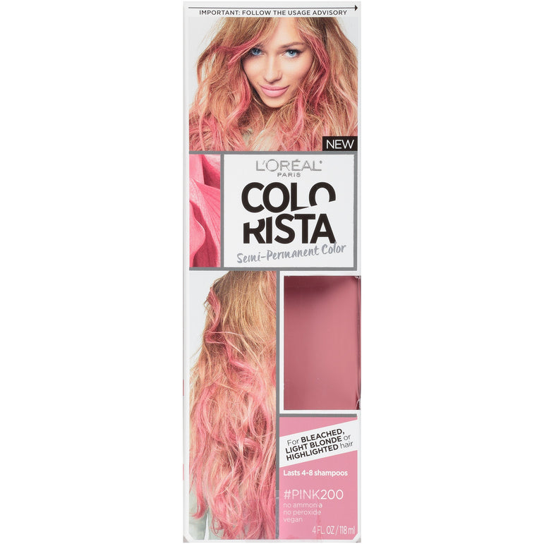 L'Oreal Paris Colorista Semi-Permanent Hair Color - Light Bleached Blondes, #Pink, 1 kit-CaribOnline