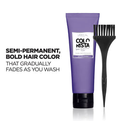 L'Oreal Paris Colorista Semi-Permanent Hair Color - Light Bleached Blondes, #Purple, 1 kit-CaribOnline