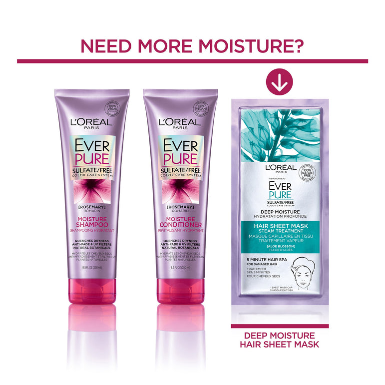 L'Oreal Paris EverPure Sulfate Free Moisture Shampoo, 2 count (Packaging May Vary)-CaribOnline