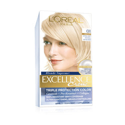 L'Oreal Paris Excellence Créme Permanent Triple Protection Hair Color, 01 Extra Light Ash Blonde, 1 kit-CaribOnline