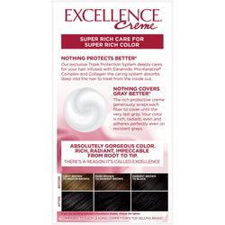 L'Oreal Paris Excellence Créme Permanent Triple Protection Hair Color, 1 Black, 1 kit-CaribOnline
