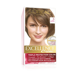 L'Oreal Paris Excellence Créme Permanent Triple Protection Hair Color, 6 Light Brown, 1 kit-CaribOnline