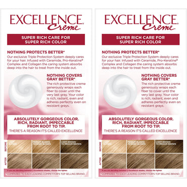 L'Oreal Paris Excellence Créme Permanent Triple Protection Hair Color, 7.5A Medium Ash Blonde, 2 count-CaribOnline