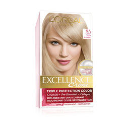 L'Oreal Paris Excellence Créme Permanent Triple Protection Hair Color, 9A Light Ash Blonde, 1 kit-CaribOnline