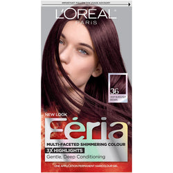 L'Oreal Paris Feria Multi-Faceted Shimmering Permanent Hair Color, 36 Chocolate Cherry (Deep Burgundy Brown), 1 kit-CaribOnline