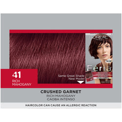 L'Oreal Paris Feria Multi-Faceted Shimmering Permanent Hair Color, 41 Crushed Garnet (Rich Mahogany), 1 kit-CaribOnline