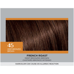 L'Oreal Paris Feria Multi-Faceted Shimmering Permanent Hair Color, 45 French Roast (Deep Bronzed Brown), 1 kit-CaribOnline