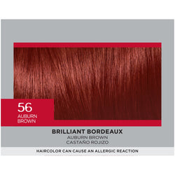 L'Oreal Paris Feria Multi-Faceted Shimmering Permanent Hair Color, 56 Brilliant Bordeaux (Auburn Brown), 1 kit-CaribOnline