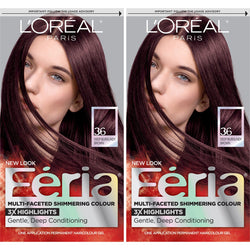 L'Oreal Paris Feria Multi-Faceted Shimmering Permanent Hair Color, Chocolate Cherry, 2 count-CaribOnline