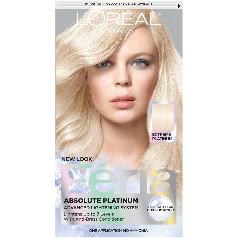 L'Oreal Paris Feria Multi-Faceted Shimmering Permanent Hair Color, Extreme Platinum, 1 kit-CaribOnline