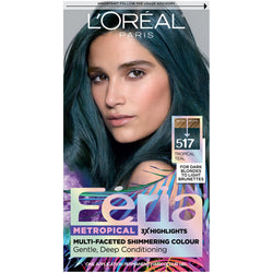 L'Oréal Paris Feria Multi-Faceted Shimmering Permanent Hair Color, Tropical Teal, 1 kit-CaribOnline