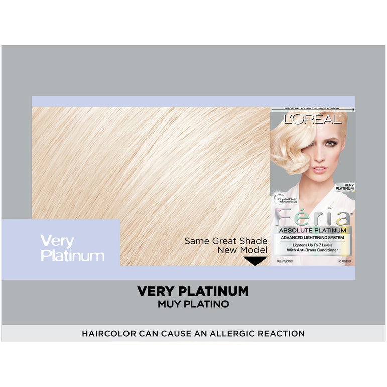 L'Oreal Paris Feria Multi-Faceted Shimmering Permanent Hair Color, Very Platinum, 1 kit-CaribOnline