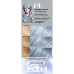 L'Oreal Paris Feria Pastels Hair Color, P1 Sapphire Smoke (Smokey Blue), 1 kit-CaribOnline
