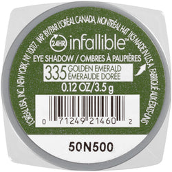 L'Oreal Paris Infallible 24 Hour Waterproof Eye Shadow, Golden Emerald, 0.12 oz.-CaribOnline