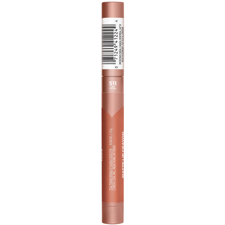 L'Oreal Paris Infallible Matte Lip Crayon, Lasting Wear, Smudge Resistant, Lady Toffee, 0.04 oz.-CaribOnline