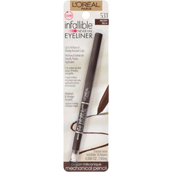 L'Oreal Paris Infallible Never Fail Pencil Eyeliner with Built in Sharpener, Brown, 0.008 oz.-CaribOnline